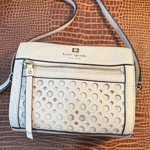 Kate Spade Cream Perforated Crossbody Bag